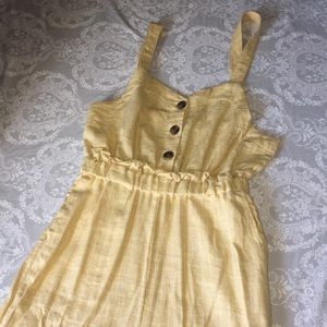 Summer Yellow Button Down Jumpsuit